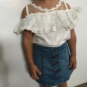Girls off the shoulder lace shirt/dress